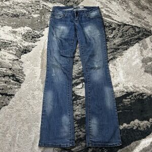 Soundgirl Y2K Bell Bottom Flared Jeans Women's Size 1 Low-Rise Stretch Pockets‎